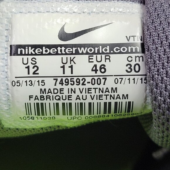 Nike Free 5.0 Mens Size 12 Print Running Athletic 2015 Shoes Sneakers 749592-007 main image 11